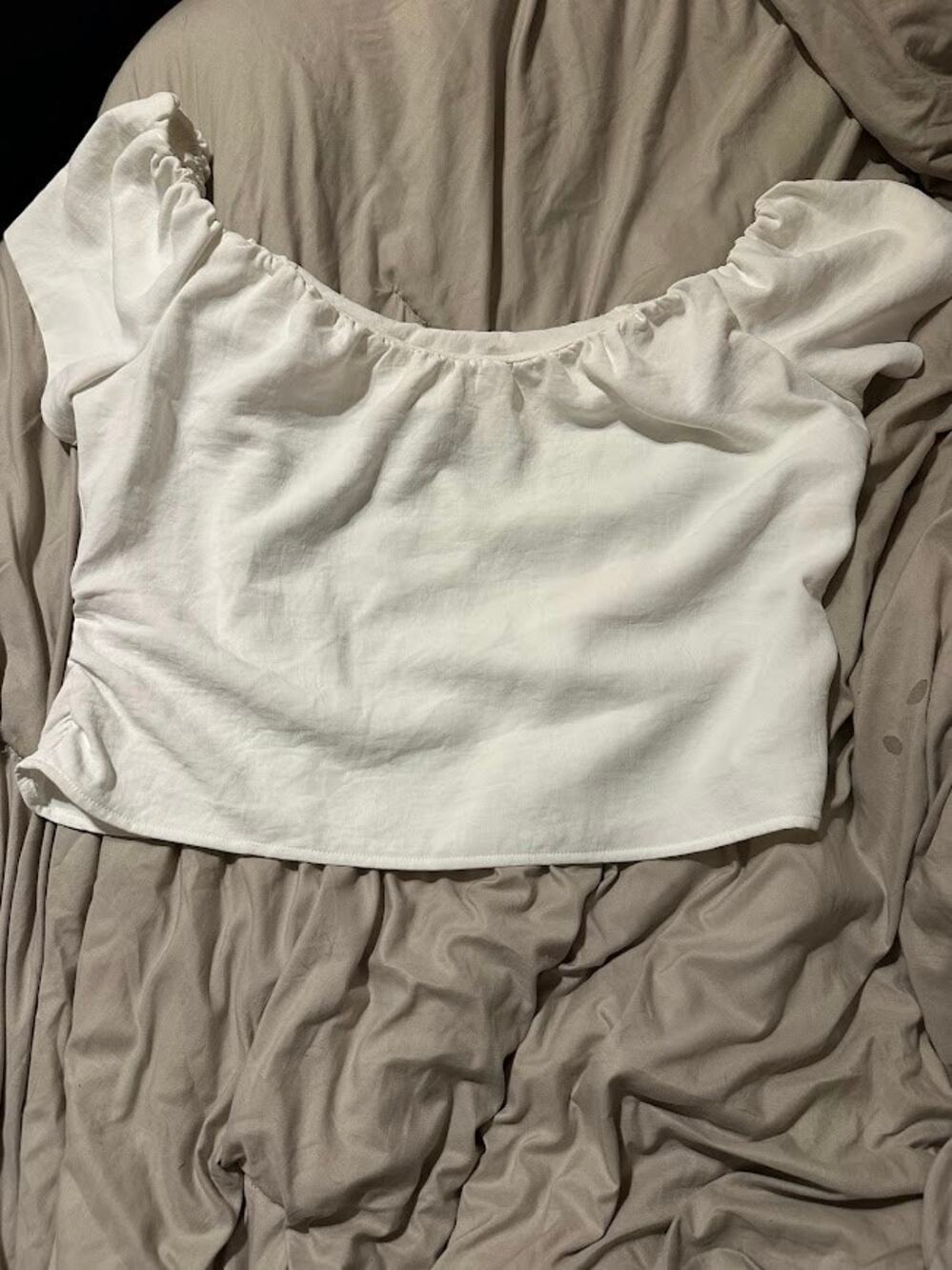 A New Day White Puff-Sleeve Top